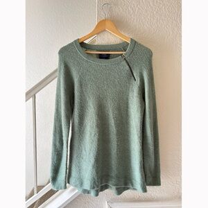 Abercrombie & Fitch Sweater Womens Size Large Waffle Knit 1/4 Zip Sage Green